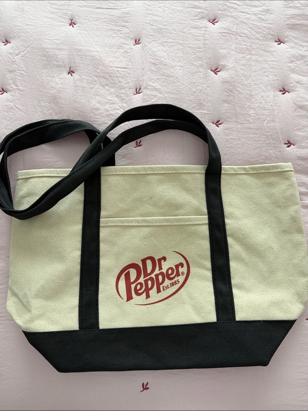Canvas Tote Bag in White and Black